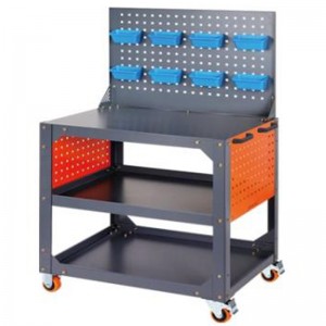Gray Bossed Bench Vise Table cart